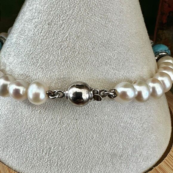 Danbury Mint Freshwater Pearl Bracelet • Sterling 925 Clasp - Picture 6 of 10